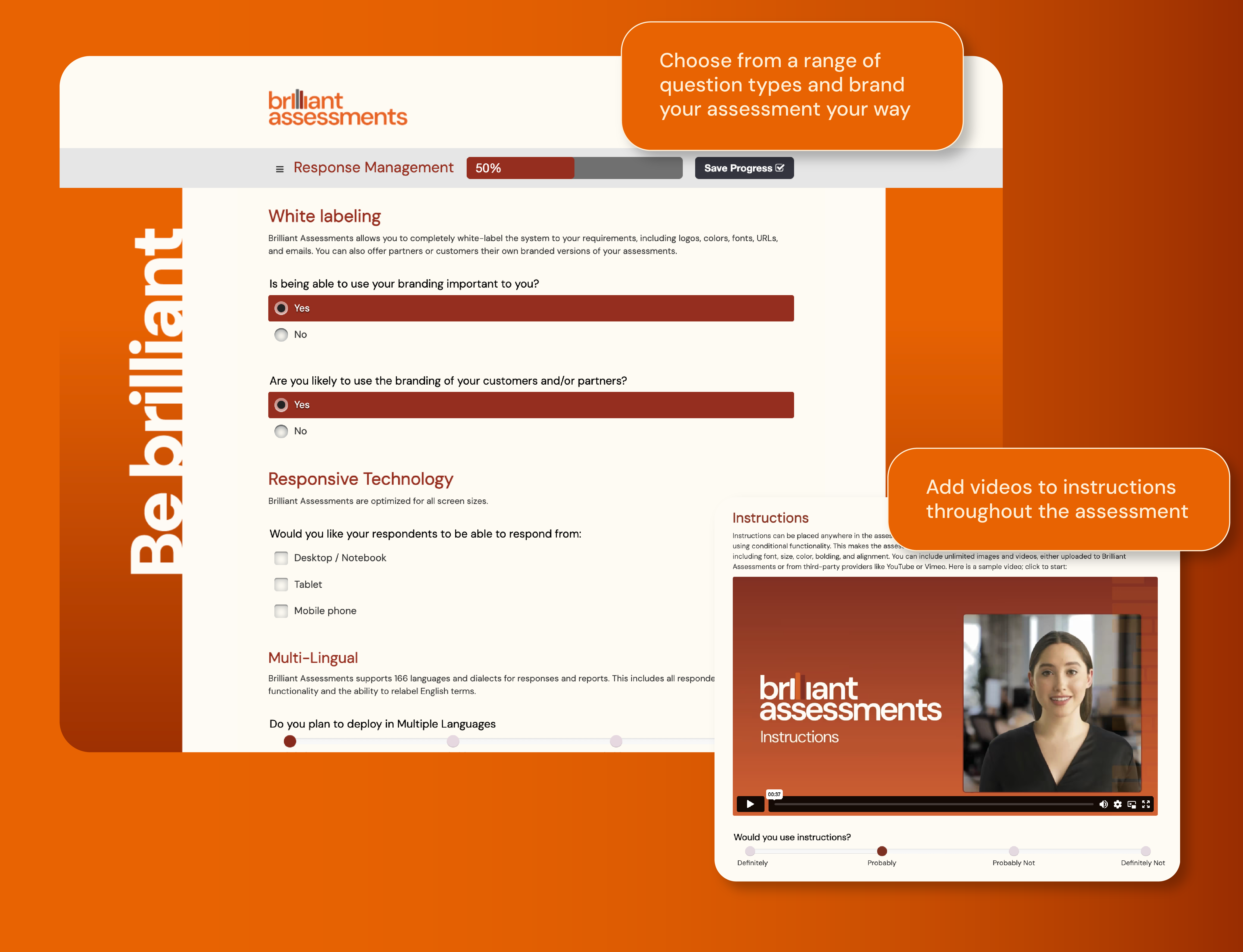 screenshot of Brilliant Assessments